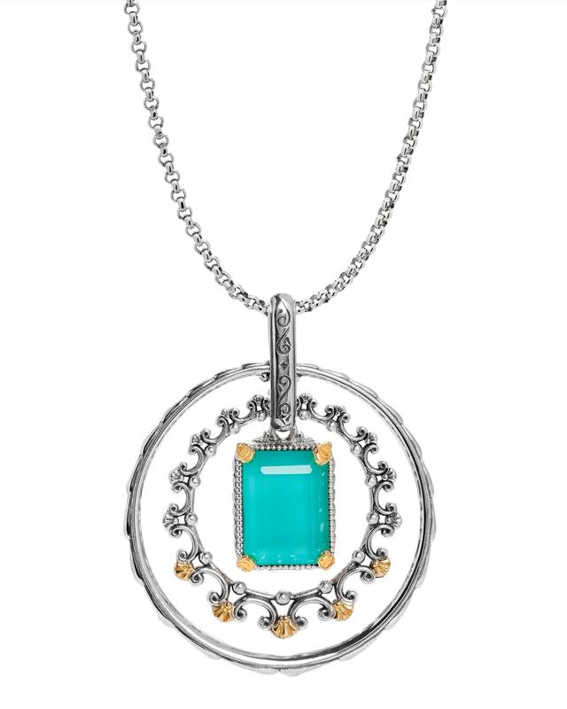 Naiads Two-Tone Chalcedony Doublet Multi-Ring Pendant